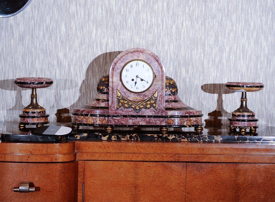 20th Century French Art Deco clock set