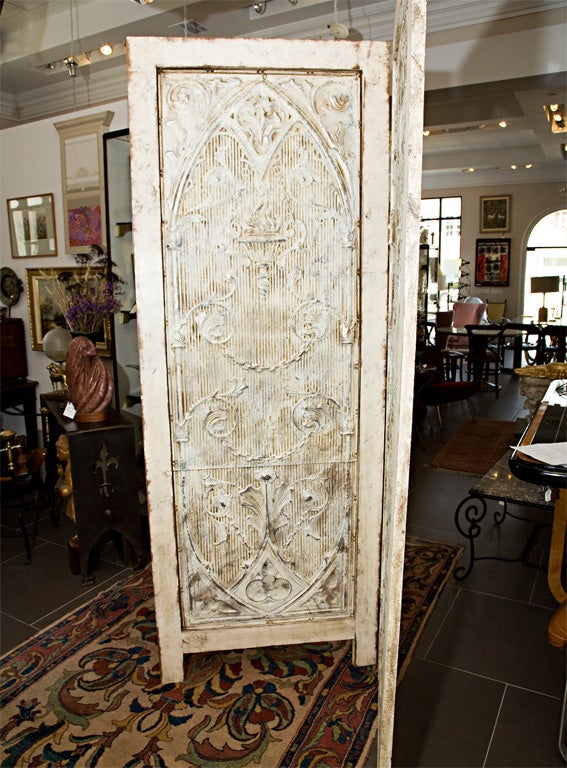 Room Divider W/C. 1890'S French Ceiling Tins Torchiere/Chain 1