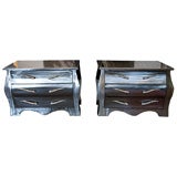 Signed Pair of Giorda Commodes with Sculpted Horn Handles by Giorda.