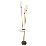 FRENCH 1960"s FLOOR LAMP W/3 BRASS STICKS AND INTERMEDIATE TABLE