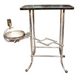 Vintage Chrome Smoking Table by Adnet