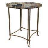 Silver table with marble inset top