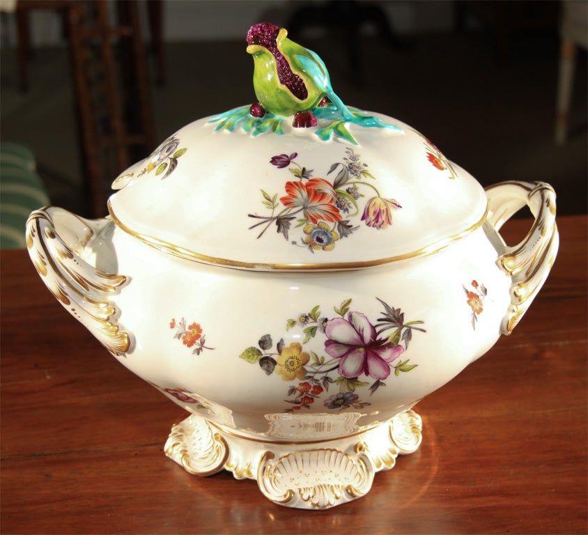 French Botanical Soup Tureen
