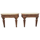 Pair of Giltwood and Granite Top Consoles