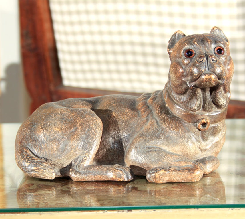 French Terracotta Pug Dog