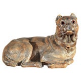 Antique French Terracotta Pug Dog