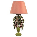 Italian Tole Floral Lamp