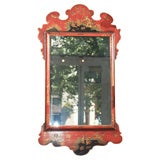 Red Lacquer Chinoiserie Mirror