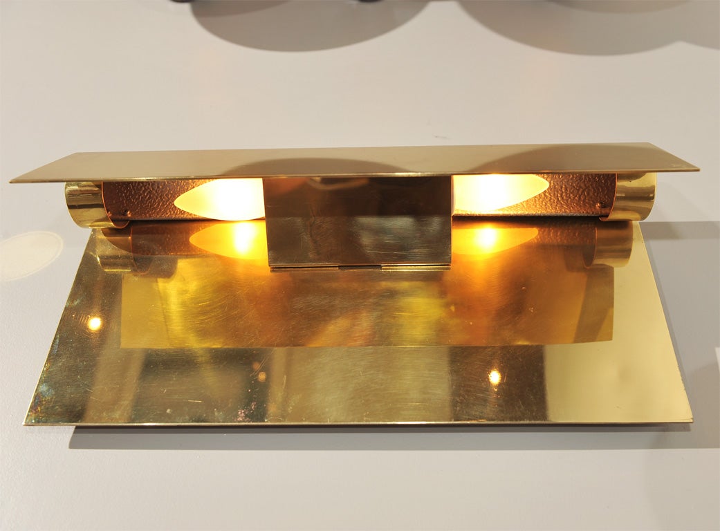 Brass Pair of Christophe Gevers Sconces For Sale