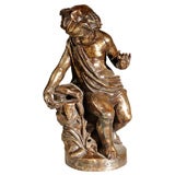 Putti statue in polished cast iron, French