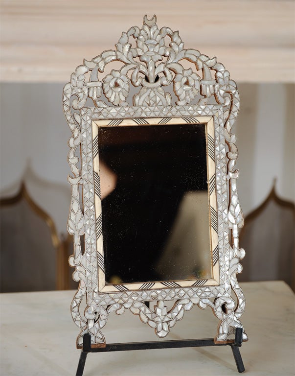 Exquisite small Ottoman style mother of pearl Mirror, c.1875
