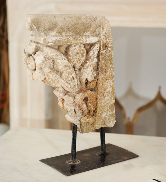 Architectural fragment, 18th/19th c.carved stone, mounted