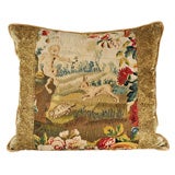 Exquisite Tapestry Pillow, featuring 18th c. pastoral scene