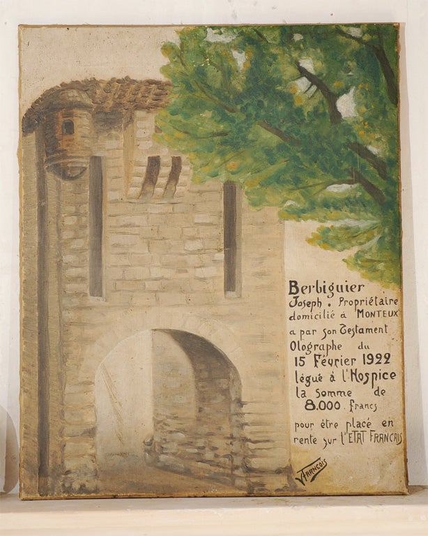 Oil Painting - "Tableau de Donation', 19th c. French