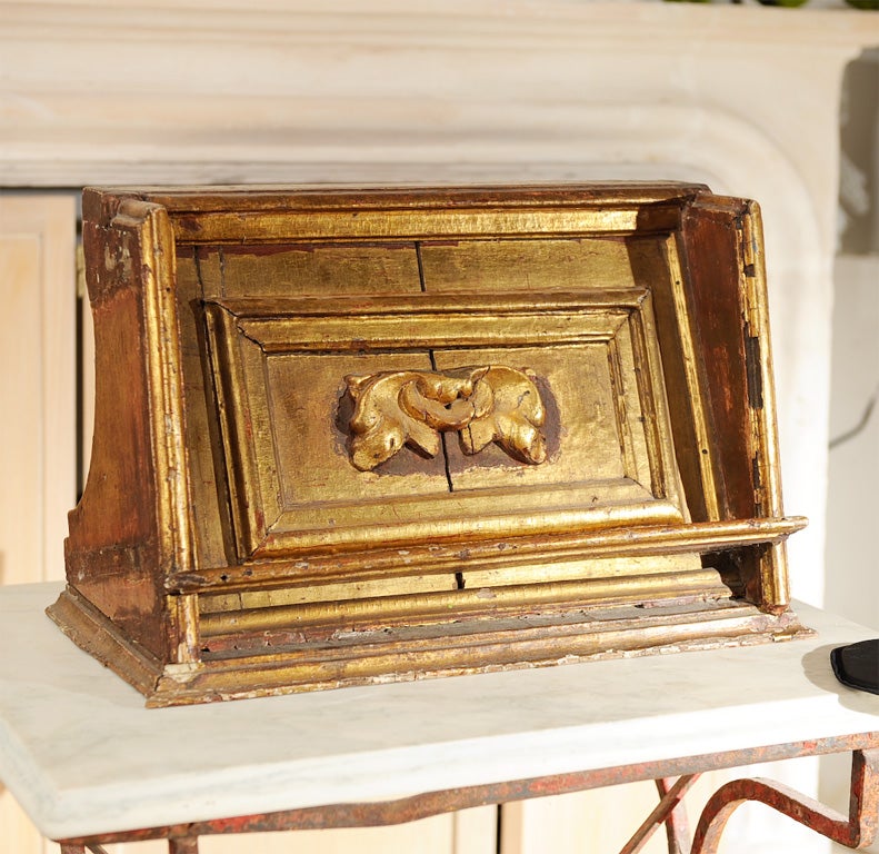 Wonderful 18th c. Italian carved and gilded wooden book holder