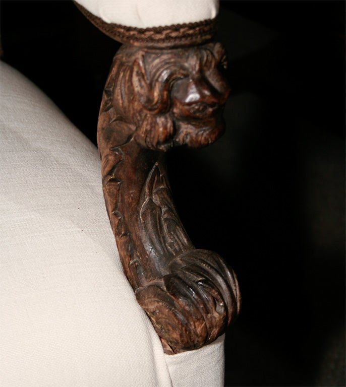 Pair of Italian Carved Hall Chairs For Sale 3