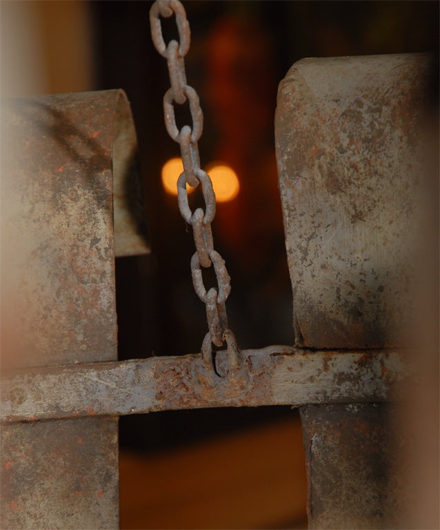 Monumental Industrial Iron Four Light Fixture