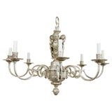 Antique Silver Plated Eight Light Chandelier