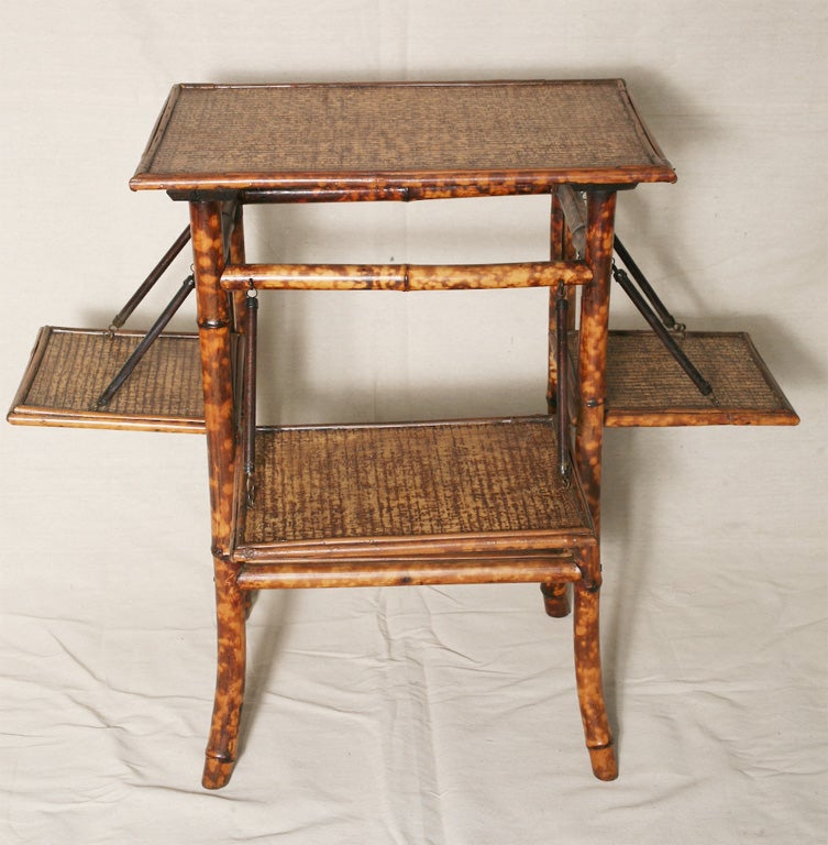 19th Century English Bamboo and Rattan Tea Table. Perfect next to sofa or chair!