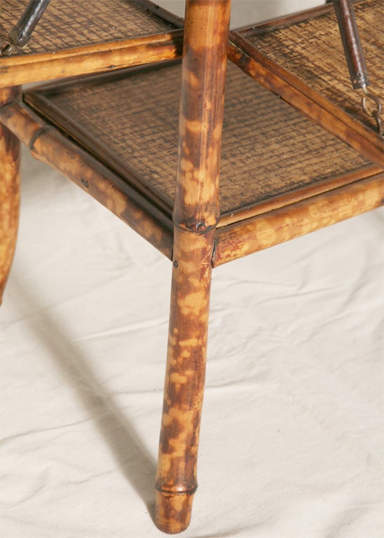 19th Century English Bamboo Tea Table with Rattan 3