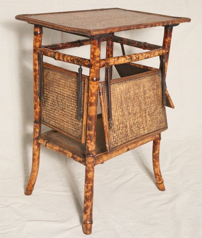 19th Century English Bamboo Tea Table with Rattan 5