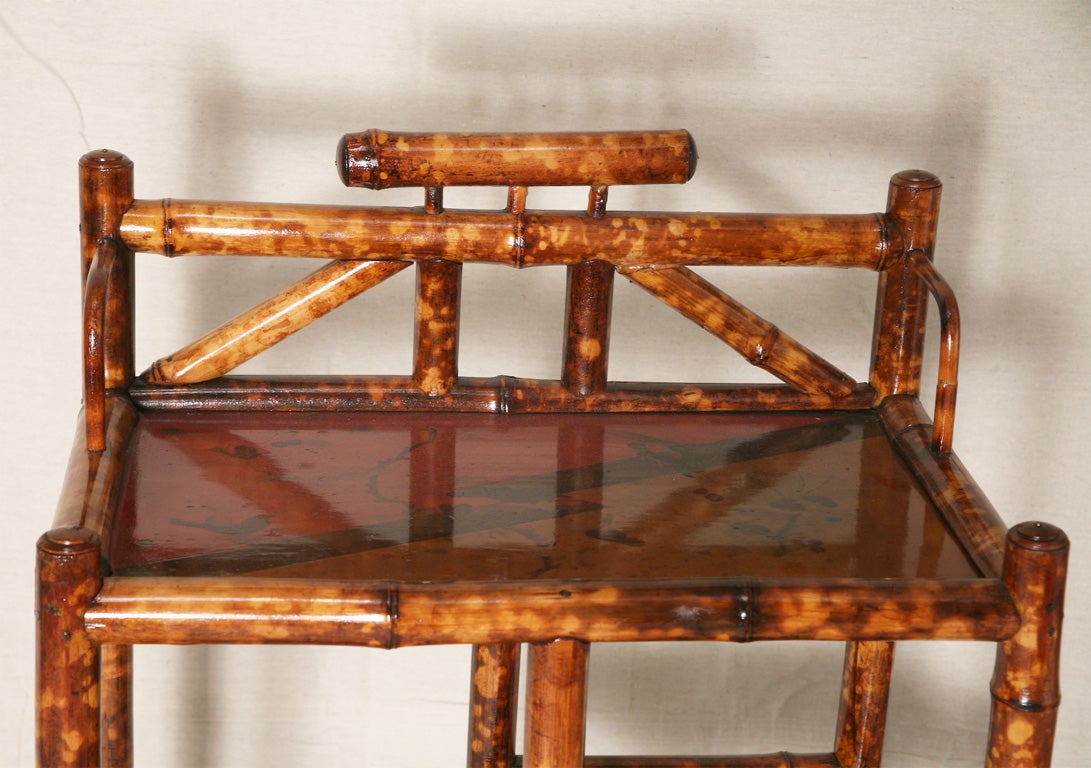 19th Century English Bamboo Whatnot with Original Japanning In Excellent Condition In West Palm Beach, FL