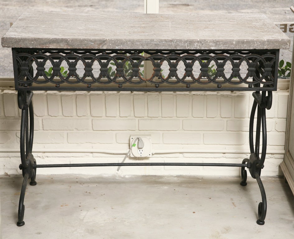 Directore Butcher Table with Grey Marble Top