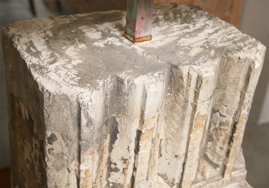 19th Century Two Pairs of Plaster Architectural Fragment Base Table Lamps