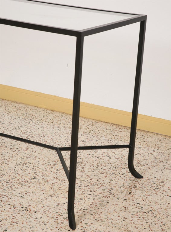 Sleek Modern Wrought Iron Console Sofa Table at 1stDibs