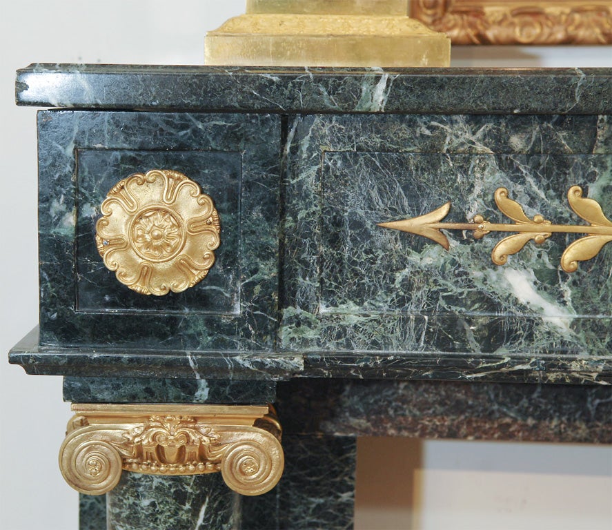 Superb 19th Century Empire bronze mounted mantle In Excellent Condition For Sale In Dallas, TX