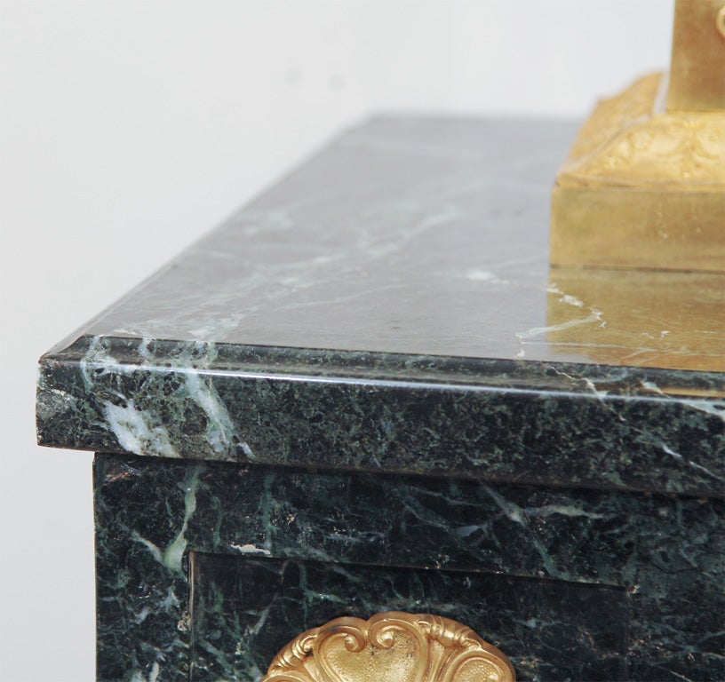 Marble Superb 19th Century Empire bronze mounted mantle For Sale