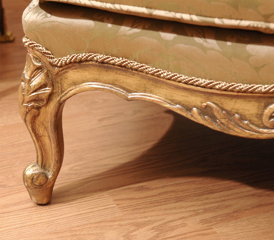 Pair of 19th gilt well carved Louis XV Bergeres