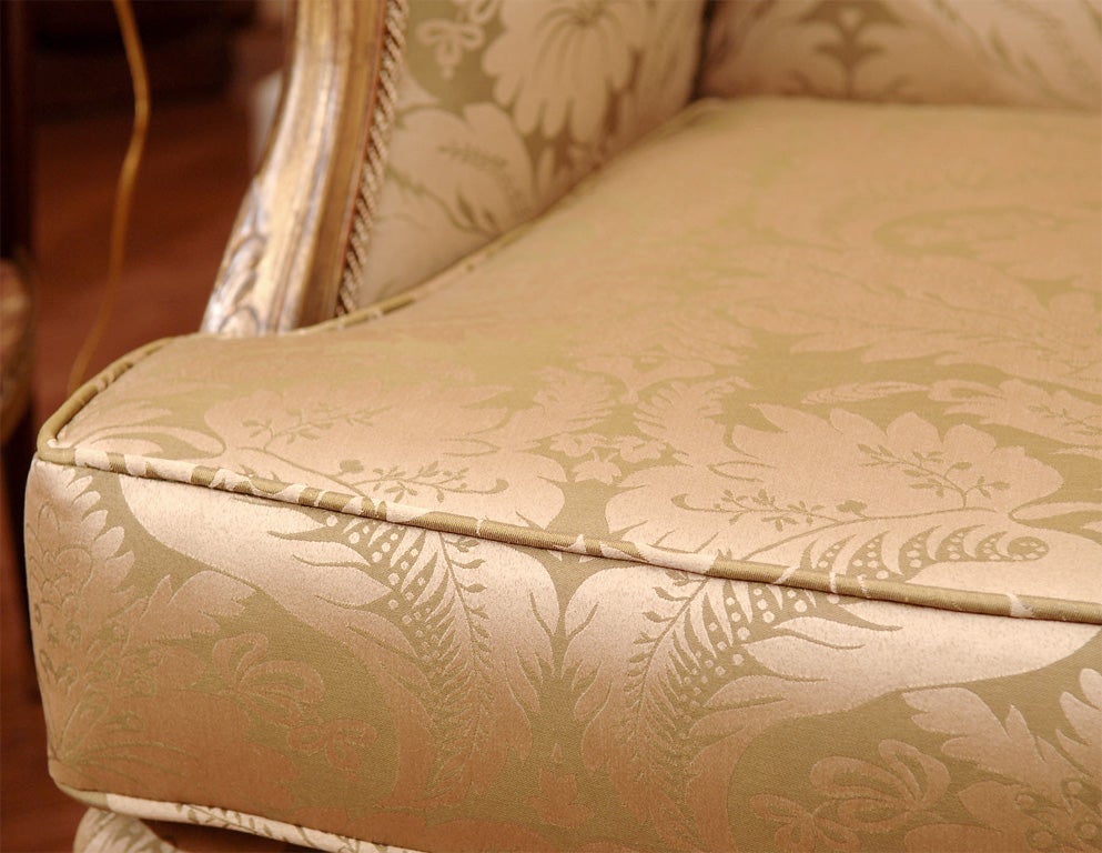 Pair Louis XV Gilt Wing Chairs In Excellent Condition In Dallas, TX