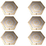 Vintage Six Brass and Aluminum Table Mats by Daniel Hechter
