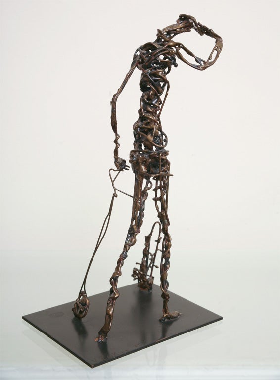 Victor Zaikine Bronze Sculpture in the style of Giacometti In Excellent Condition In North Miami, FL