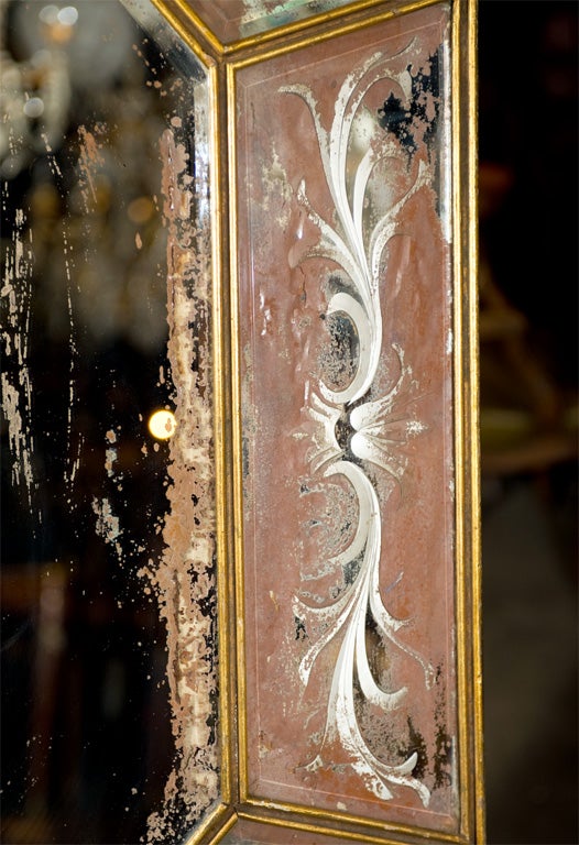 Giltwood French 1940's Cushion Mirror For Sale
