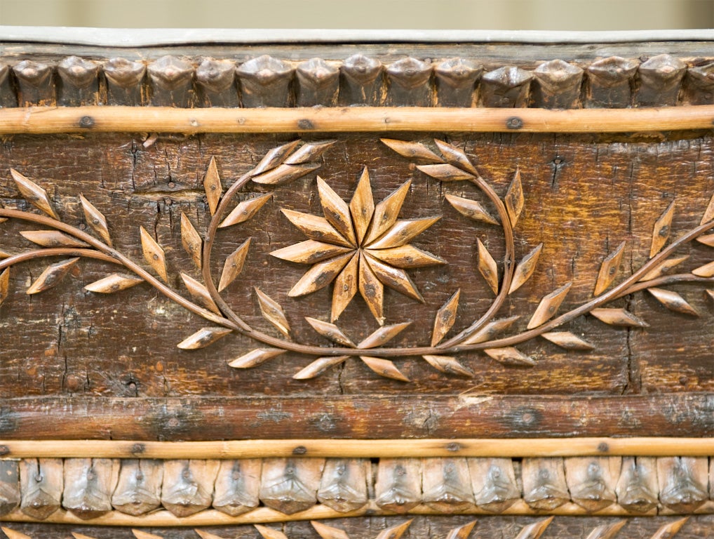 Tin 19th C Rootwood Naturalistic Jardiniere For Sale