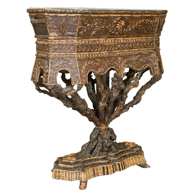 19th C Rootwood Naturalistic Jardiniere For Sale