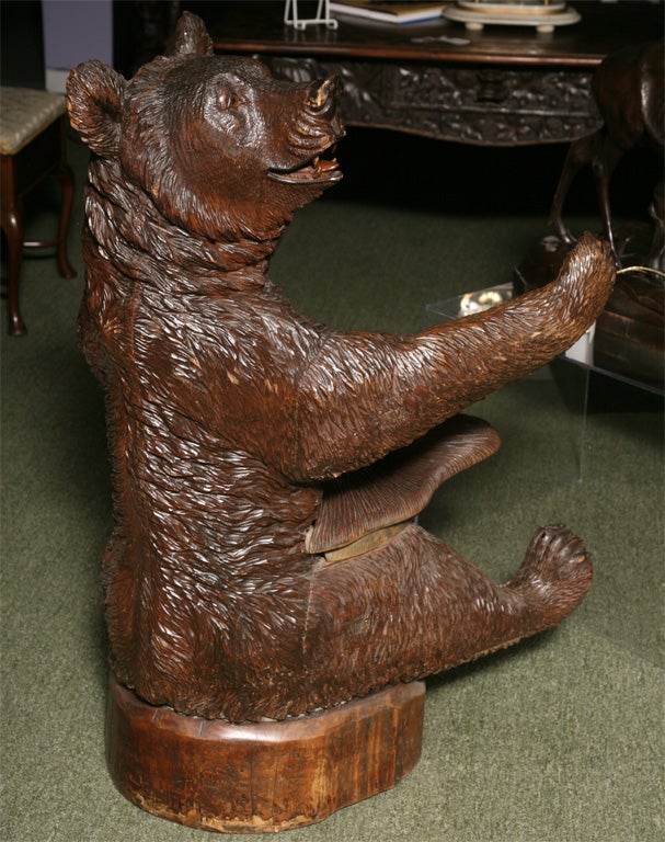 Swiss A very rare Black Forest bear chair. For Sale