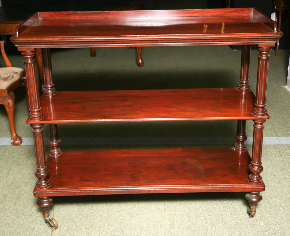 An English 19th century mahogany 3 tier dumb waiter