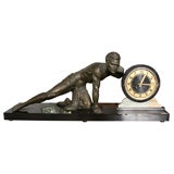 Early French Art Deco Bronze Sculpture/ Clock - Male