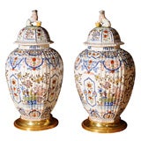 Pair of Delft Covered Jars
