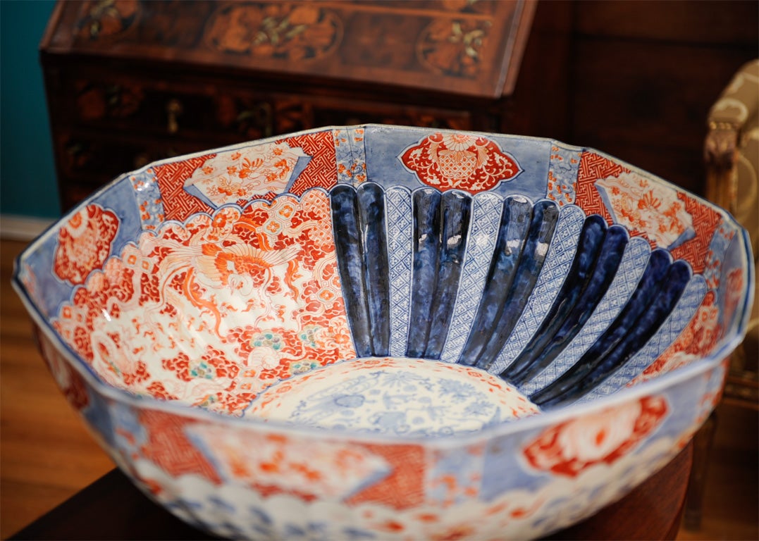 Pottery Japanese Imari Punch Bowl