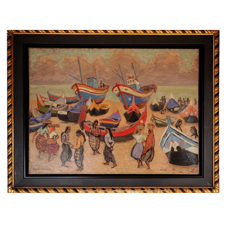 "THE RETURN OF THE  FISHING FLEET" by Jacques Martin-Ferrieres
