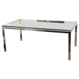 Chrome and glass top dining table