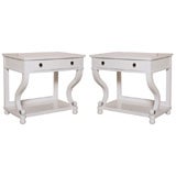 Pair of white lacquered end tables