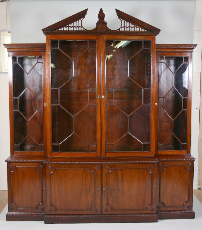 Late 18th Century George III Mahogany Breakfront Bookcase