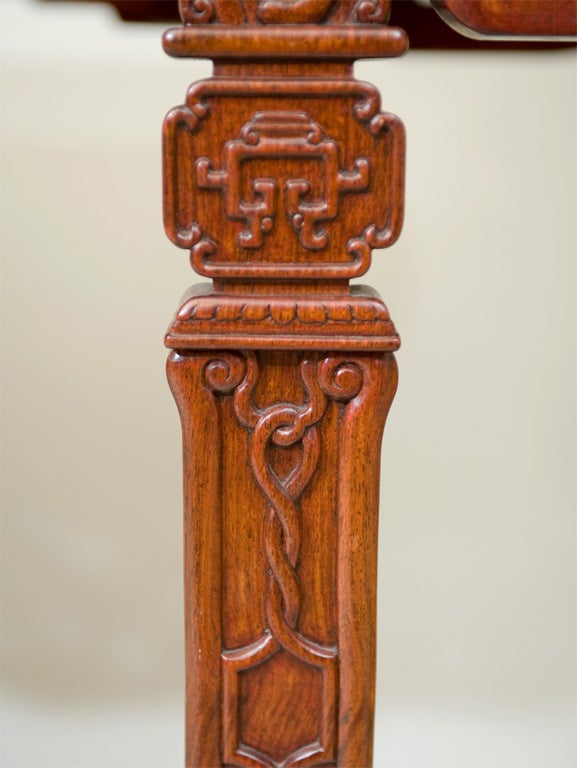 20th Century A Chinese Carved Padoukwood Table