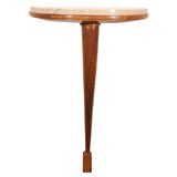 Small Art Deco Polished-Oak Console with Marble Top