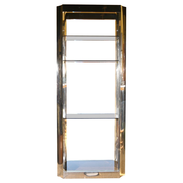 A Chrome and Brass Etagere by Milo Baughman